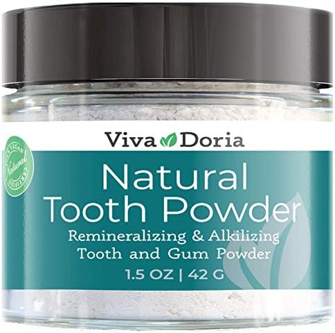 אבקת שיניים טבעית של ויווה דוריה | אבקת שיניים מחדש של אבקת שיניים | אבקת הלבנת שיניים טבעיות | כוח משחת שיניים